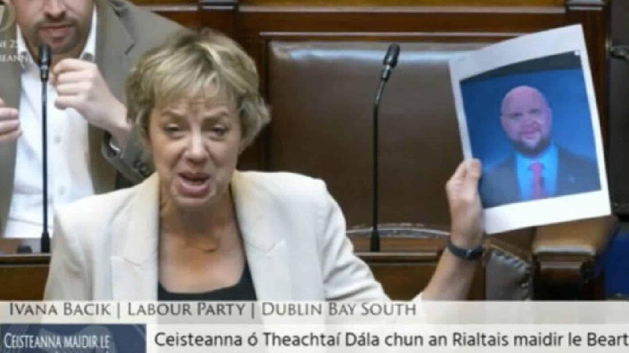 Watch: ‘Baby JD Vance’ meme waved in the Irish parliament – and the