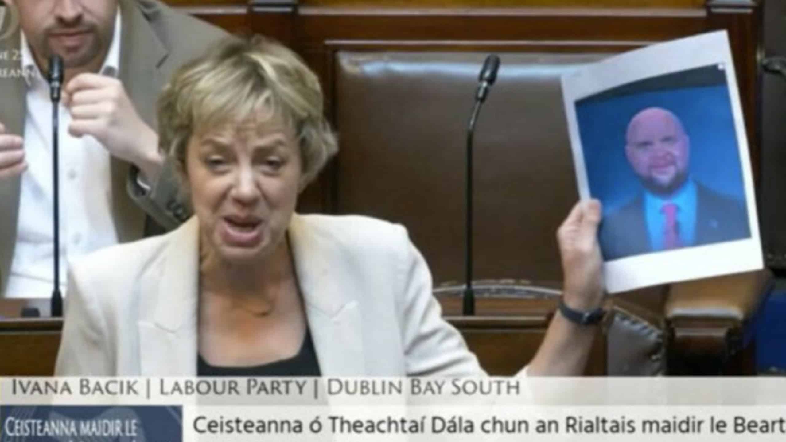 Watch: ‘Baby JD Vance’ meme waved in the Irish parliament – and the