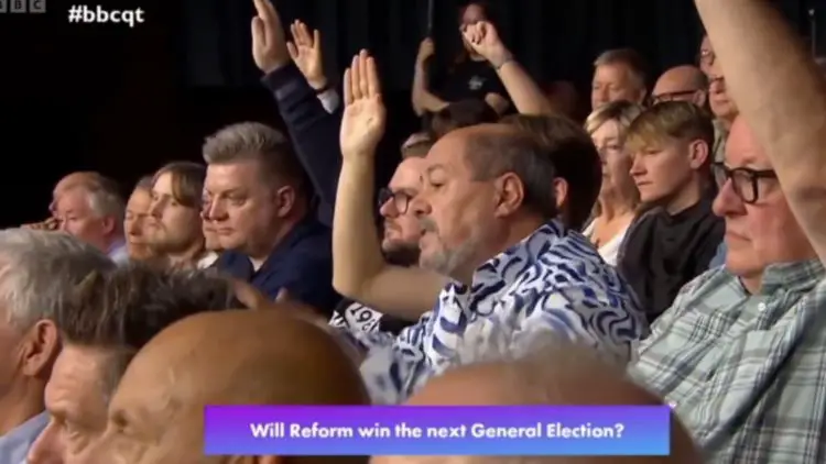 Question Time audience member hits out at Reform ‘BS’.
