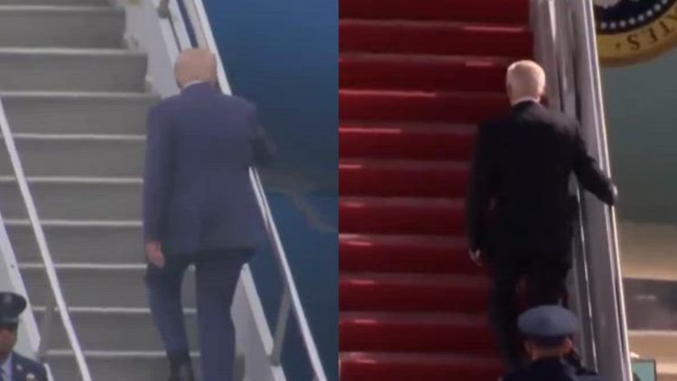 Everyone is saying the same thing after Donald Trump falls up the stairs.