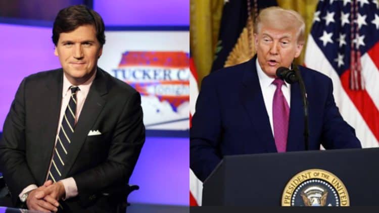 Tucker Carlson and Donald Trump.