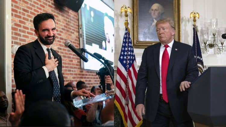 Democratic party’s candidate in the New York mayoral race Zohran Mamdani and US president Donald Trump.