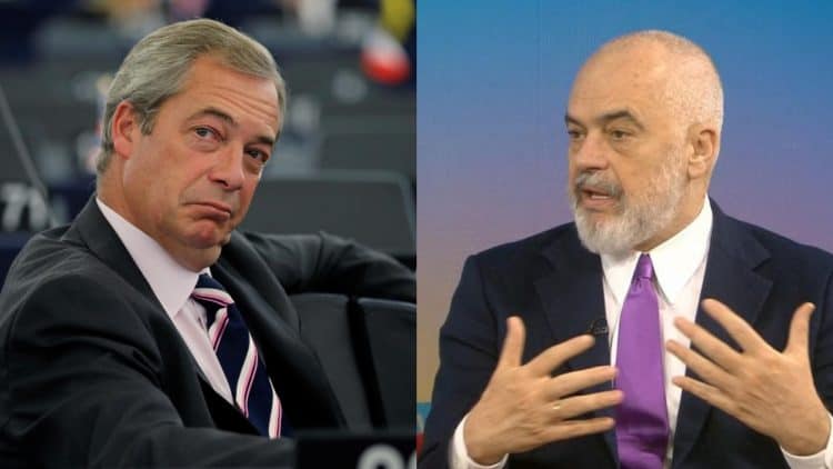Nigel Farage and Albanian prime minister Edi Rama.